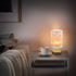 Bolaz Small Table Lamp for Bedroom Blue Small Floral Pattern Table Lamp Nightstand Lamp for Livingroom Office Reading