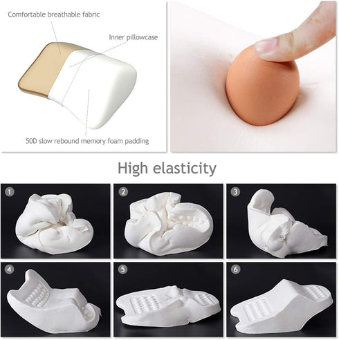 50D Tailbone Ergocar The Third Generation Open-Cell Neck Pillow&Lumbar Cushion with Slow Rebound Memory Foam Relieve