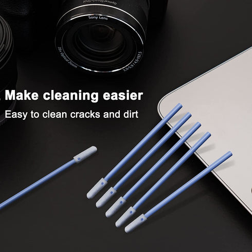 Wellgler's 100pcs Foam Cleaning Swabs, Multi-Purpose Cleanroom Foam Tip Swab Kit for Lab Cleaning
