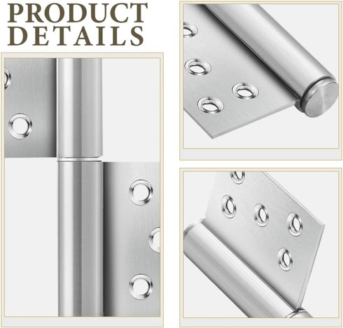 1Pair KALLORY Heavy Duty Stainless Steel Lift Off Hinges Detachable Flag Door Hinges for Easy Installation Durable
