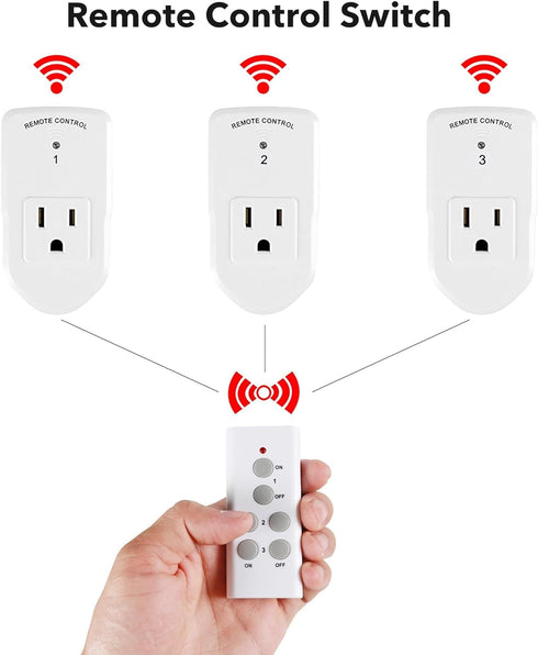 100ft 10A/1200W, 1 1 BN-LINK Wireless Remote Control Outlet Electrical Switch for Lights, Fans, Christmas Lights, Small