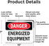 (2 Pack) Energized Equipment OSHA Danger Sign - 10 Inch X 7 Inch Rust-Free Aluminum Metal Signs