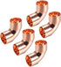 uxcell 19mm ID 90 Degree Copper Elbow - Short-Turn Copper Pipe Fitting Connector with Two Cups, 5pcs