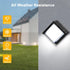 6000K 12W Outdoor Wall Light, Daylight Small Anti Rust Exterior Wall Lighting Fixtures, Black Square Wall Mount LED