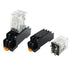 2 Pcs DC 12V Coil 8 Pin 10A DPDT Electromagnetic Power Relay with LED Indicator and Socket Base