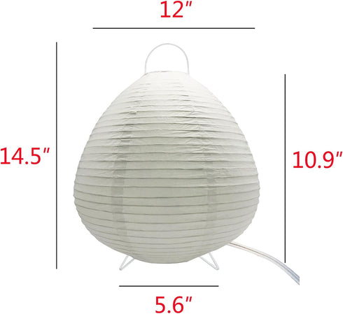 (1, 14.5"x12"x12") Paper Lamp Desk Lantern Table Lamps Rice Paper Bedside Nightstand Portable Small Light for Living