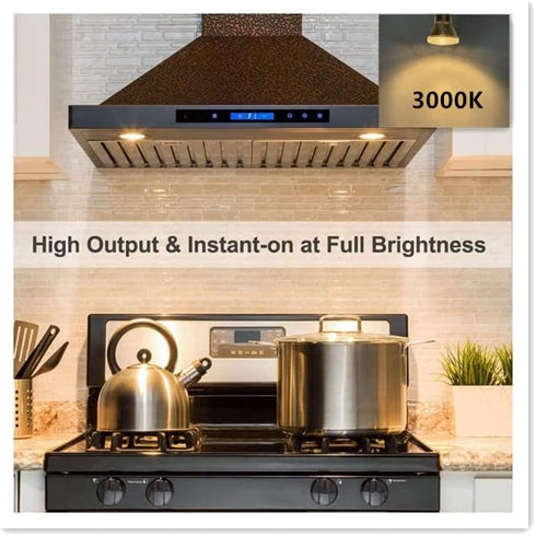 PAR20 7W LED Range Hood Light, E26 120V Dimmable Warm White 595lm, Waterproof IP65, 50W Halogen Replacement, 2 Pack