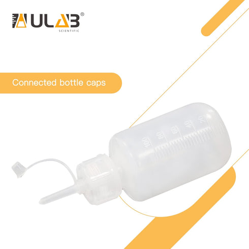 ULAB 12pcs Vol.125ml/4.2oz Drop Dispensing Bottles - LDPE Material, Laboratory Drip Bottle, Watercolor Pigment Bottle