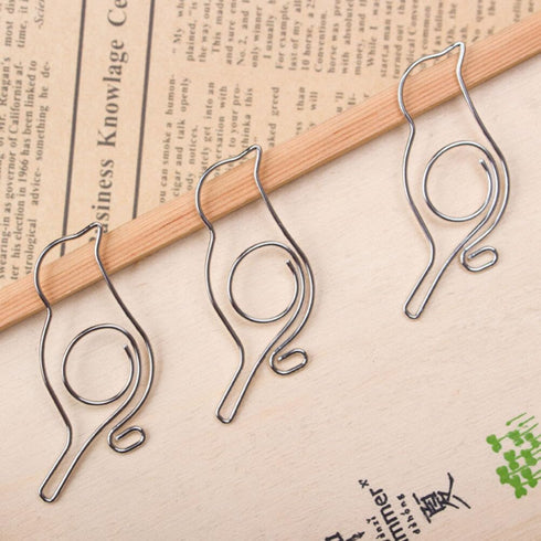 Folder Binder 60pcs Animal Note Documents, Shaped Page Binder, Bird Office Ticket, Decorative Metal Clips