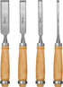 Professional Wood Chisel Set, 4 Piece CR-V Steel Chisel Set for Woodworking and Wood Carving, Includes 6mm, 12mm, 18mm,