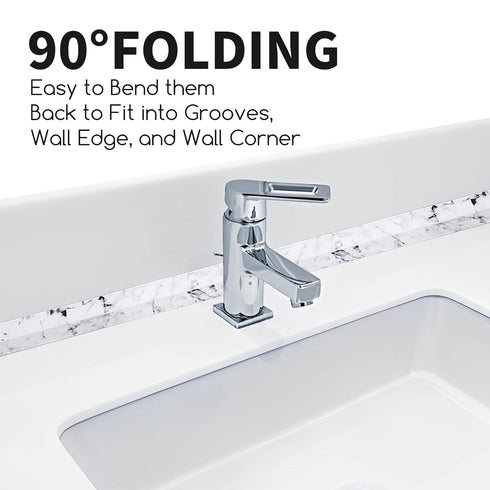 3 Rolls 10.5 Feet Caulk Tape, Self Adhesive Bathroom Caulking Strip, Bathtub Tape, Peel and Stick, 1.5 Inches (White