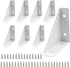 Jiozermi 8Pcs 66mm x 66mm Corner Brace Brackets, Angle Corner Brackets Black Angle