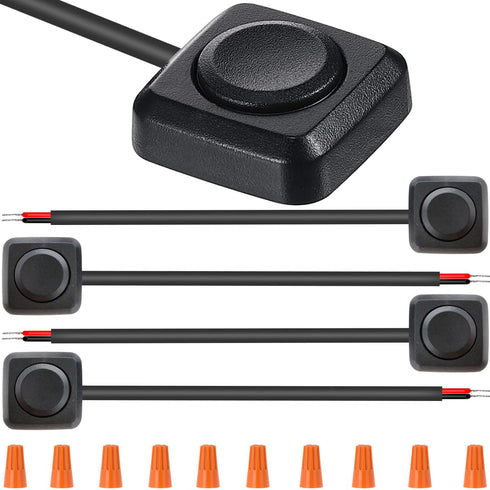 DKARDU 4 Pcs Momentary Push Button Switch 12V 24V Car Mini Button Prewired