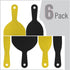 Bates- Plastic Putty Knife, 6 Pack, Black & Yellow, Plastic Paint Scraper, Plastic Scraper Tool, Putty Knife Set, Plastic Spreader, Spackle Tool, Plastic Putty Knife Scraper, Putty Scraper