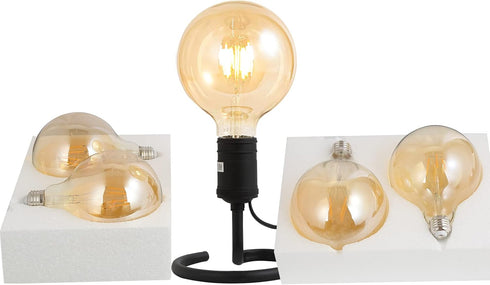 LED Bulbs 60 Watt Equivalent, 2 Pack, 6W G125 LED Globe Bulbs, Antique Vintage Amber, E26 Standard Base