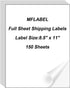 MFLABEL Full Sheet Sticker Labels, 150 Labels, 8-1/2" x 11" White Matte Label Paper for Laser & Inkjet Printer