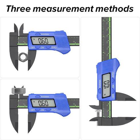 Electronic Digital Caliper Plastic Vernier Measuring Tool 0-6 Inch/0-150 mm with Extra Large LCD Screen Auto Off
