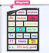Auchq Magnetic Pocket Chart, Standard Pocket Chart with 7+1 Pockets, 14 Double-Sided Dry-Eraser Cards for Classroom
