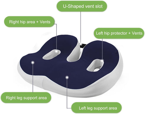 wicoanox Innovation Donut Pillow Hemorrhoids Scientific Center Hole & U-Shaped Cutout, Memory Foam Support Soft Fleece