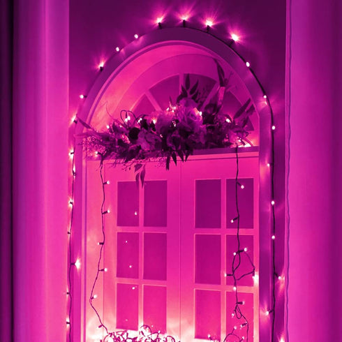 200 66 8 Pooqla Pink String Lights, LED ft Pink Lights Valentines Day Decorations, Modes Pink Fairy Light Plug