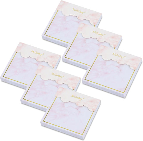 Marble Gold Sticky Note Pads Holder Set, 3x3" Self-Adhesive Cube Memo Paper Scratch Pad Desk Organizer