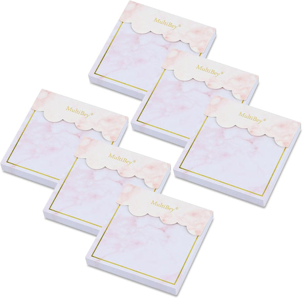 Marble Gold Sticky Note Pads Holder Set, 3x3" Self-Adhesive Cube Memo Paper Scratch Pad Desk Organizer