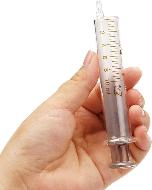 10ml Glass Syringes with Caps for Laboratory, 10 Pack