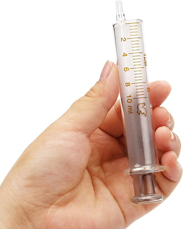 10ml Glass Syringes with Caps for Laboratory, 10 Pack
