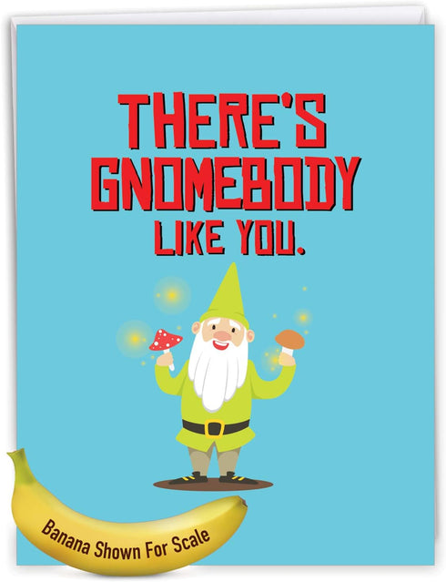 The Best Card Company Big Funny Birthday Paper Card 8.5 x 11 Inch with Envelope - Jumbo Garden Gnomes