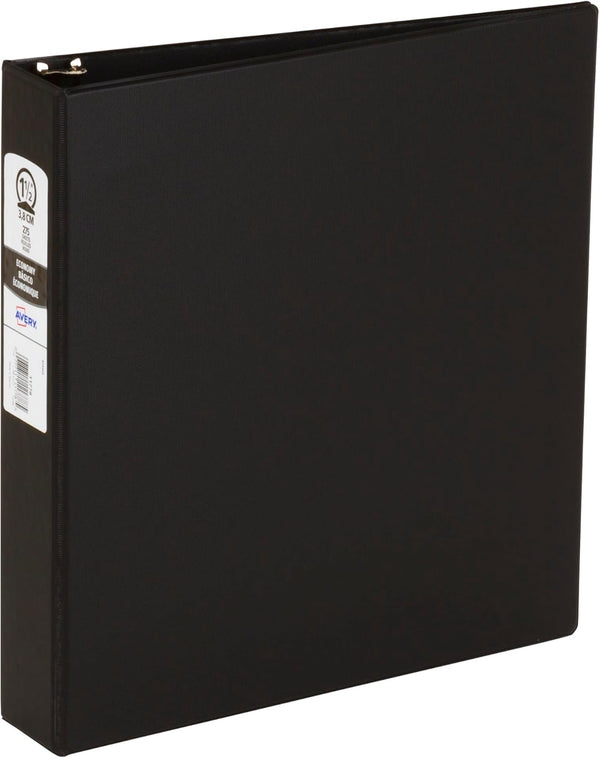 Avery Economy 3 Ring Binder, 1.5" Round Rings, Color (Black, Pacific Blue) Will Vary, 1 Binder (11778)