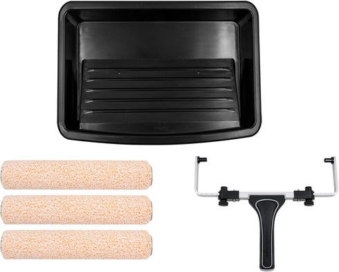 9-12 Inch 3 Projects(Pack 5) ROLLINGDOG Paint Roller Kit - Adjustable Paint Roller Frame, PCS Microfiber Roller