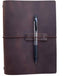 Refillable Leather A5 Travelers Notebook - Dark Brown Travel Journal with Lined Insert, 8.5 x 5.5 Inches