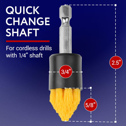 Set Pack 10, 5 5 6 Impresa Drill Brush Attachment - of Tapered & Flat, in Extender - Rotary Grout Cleaning Brushes