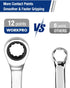 10 mm 12-Point 15-Degree Offset WORKPRO Ratcheting Combination Wrench Metric, CR-V Constructed with Mirror Polish