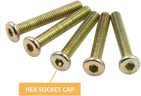10 Pcs M6 x 40mm Zinc Plated Hex Socket Crib Screws, Crib Hardware Screws for Beds, Headboards, Chairs, Furniture
