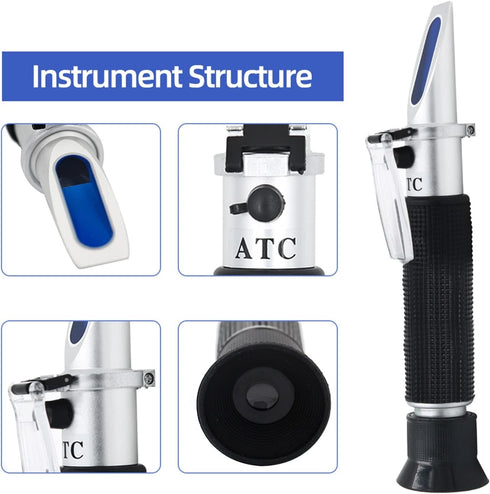 VGVGV 0-80% Brix Refractometer, Alcohol Refractometer Handheld ATC Spirits Tester Meter Alcoholometer Detector Monitor