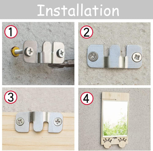 Wolfride 30pcs Flush Mount Brackets, Interlocking Hanger Bracket Wall Mount Hardware for Picture Frames