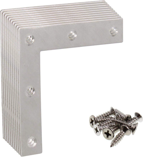 Stainless Steel L Shape Flat Corner Brace Bracket for Wood, Metal Fixing