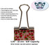 Fun Strawberry Print Binder Clips, 1 1/4"" Size, Set of 6, Red, Pink, Silver by Clipz Studio