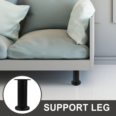 4pcs 12-18cm SHERCHPRY Adjustable Bed Legs Bed Frame Support Feet with Extendable Height Black Furniture Legs