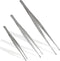 3Pcs Stainless Steel Tweezer Set, Long Precision Tweezers with Serrated Tips for Cooking and Repairing