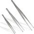 3Pcs Stainless Steel Tweezer Set, Long Precision Tweezers with Serrated Tips for Cooking and Repairing