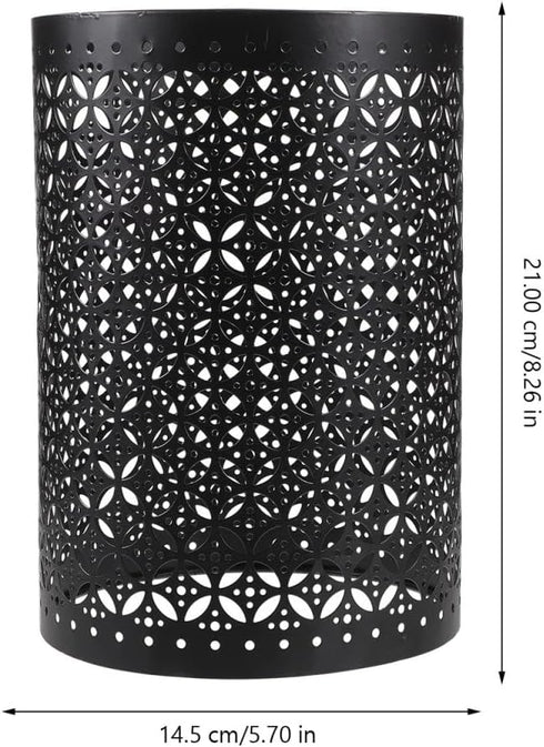 5.66 Inch Angoily Cylindrical Metal Lamp Shade Hollowed Out Design Protective Lamp Cover for Table and Floor Lamps