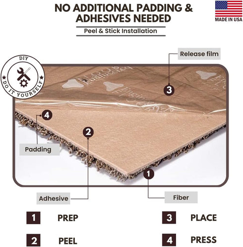 Smart Squares in A Snap Premium Carpet Tiles 8x8 Inch, Soft Padded, Peel and Stick for Easy DIY Installation (Sample)
