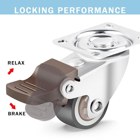 1.25 inch Swivel Caster Wheels Bearing Plate, Rolling Casters for Furniture and Workbench Cart, Set of 4