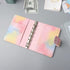 Pink PU Leather Budget Binder Cover, A7 6-Ring Money Organizer, Refillable Loose Leaf Notebook