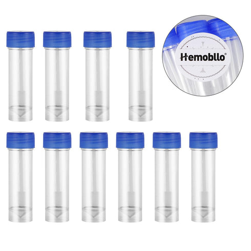 Plastic Specimen Cup with Lid, Stool Container Without Label, Laboratory Medical Use, 25-30ml, 10pcs