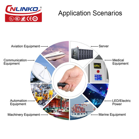 CNLINKO LP12 4pin Male Female Electrical Push Pull Plug, IP67 Waterproof Solar Panel Mount Connectors