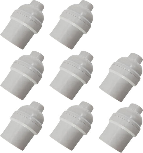 E26 E27 Light Socket,8-Pack White Edison Retro Pendant lamp Holder, E26 E27