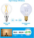 E12 LED Light Bulbs 25-Watt Equivalent, Dimmable, Warm White 2700K, 2W Vintage Clear G15/G50 - 8 Pack